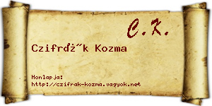 Czifrák Kozma névjegykártya